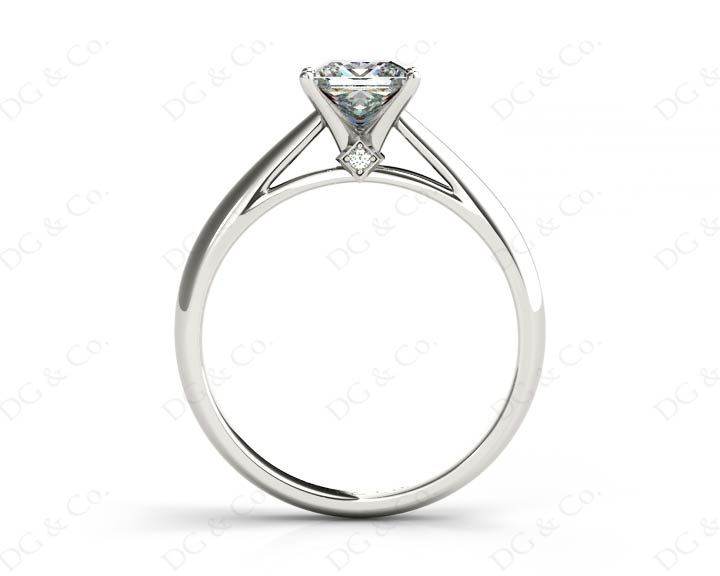 Princess Cut Four Claw Set Diamond Ring - 18K White - DG & Co. Jewellery