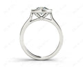 Cushion Cut Halo Ring with Bezel set centre stone with Side Stones - 18K White - DG & Co. Jewellery