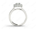 Cushion Cut Halo Ring with Milgrain claw set centre stone - 18K White - DG & Co. Jewellery