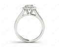 Vintage Style Halo Cushion Cut Ring with Four Claws Set Centre Stone in 18K White - DG & Co. Jewellery
