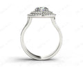 Round cut double halo diamond engagement ring with four claw setting centre stone - Platinum - DG & Co. Jewellery