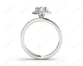 Round Cut Halo Diamond Ring with Four Claws Set Centre Stone in Platinum - DG & Co. Jewellery