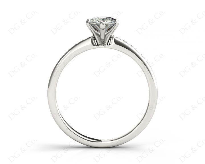 Pear Cut Diamond Engagement ring with six claws centre stone in Platinum - DG & Co. Jewellery