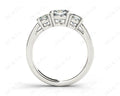Cushion Cut Trilogy Ring with Channel Set Shoulder Diamonds - Platinum - DG & Co. Jewellery