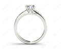 Round Cut Four Claws Set Diamond Ring with Channel Set Side Stones - Platinum - DG & Co. Jewellery