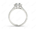 Asscher Cut Halo Diamond Engagement Ring with Claw set centre stone in - Platinum - DG & Co. Jewellery