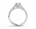 Vintage Style Round Cut Four Claw Set Diamond Ring with Micro Pave Set Stones Down the Shoulders - Platinum - DG & Co. Jewellery