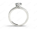 Round Cut Four Claw Set Diamond Ring with Round Cut Diamonds Down the Shoulders - Platinum - DG & Co. Jewellery