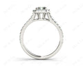 Radiant Cut Halo Diamond Engagement Ring with Claw Set Centre StonePave Setting side Stones - Platinum - DG & Co. Jewellery