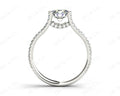 Round cut diamond ring with claw set centre stone in 18K White - DG & Co. Jewellery