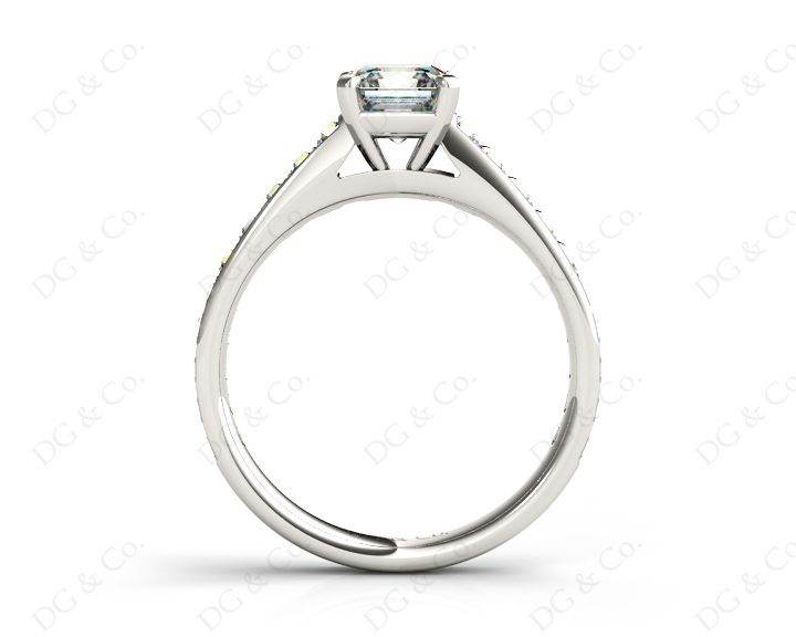 Asscher Cut Diamond Engagement Ring with Four Prong set centre stone in - Platinum - DG & Co. Jewellery