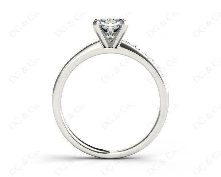 Cushion Cut Diamond Engagement ring with four claws centre stone - Platinum - DG & Co. Jewellery