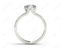 Round Cut Six Prongs Diamond Ring with Pave Set Split Band - Platinum - DG & Co. Jewellery