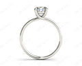 Round Cut Four Claw Set Diamond Ring with Plain Band - Platinum - DG & Co. Jewellery