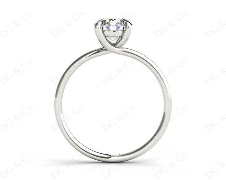 Round Cut Four Claw Set Diamond Ring with Plain Band - Platinum - DG & Co. Jewellery