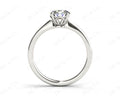 Round Cut Four Claw Set Diamond Ring With a Plain Band - Platinum - DG & Co. Jewellery
