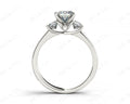 Princess Cut Trilogy Ring with Milgrain set shoulder diamond - Platinum - DG & Co. Jewellery