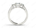 Emerald Cut Trilogy Ring with Channel Set Shoulder Diamonds - Platinum - DG & Co. Jewellery