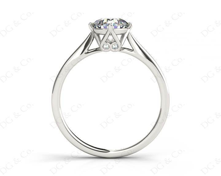 Art Deco Solitaire Round Cut Four Claw Diamond Ring - 18K White - DG & Co. Jewellery