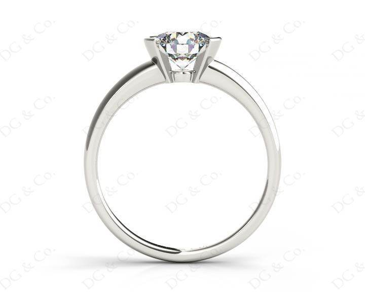 Round Cut Bezel Set Diamond Ring on a Plain Band in Platinum - DG & Co. Jewellery