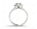 Split Band Round Cut Halo Diamond Engagement ring with claw set centre stone in Platinum - DG & Co. Jewellery