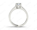 Round Cut Four Claw Set Milgrain Diamond Engagement Ring With Pave Side Stones - 18k White - DG & Co. Jewellery