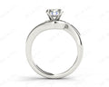 Round Cut Four Claw Set Diamond Ring with Channel Set Stones Down the Shoulders - Platinum - DG & Co. Jewellery