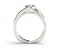 Round Cut Cross Over Ring Half Bezel Set Diamond Engagement Ring with Channel Set Side Stones - Platinum - DG & Co. Jewellery