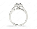 Round Cut 4 Prong Set Diamond Ring with Halo and Plain Tapered Band - Platinum - DG & Co. Jewellery