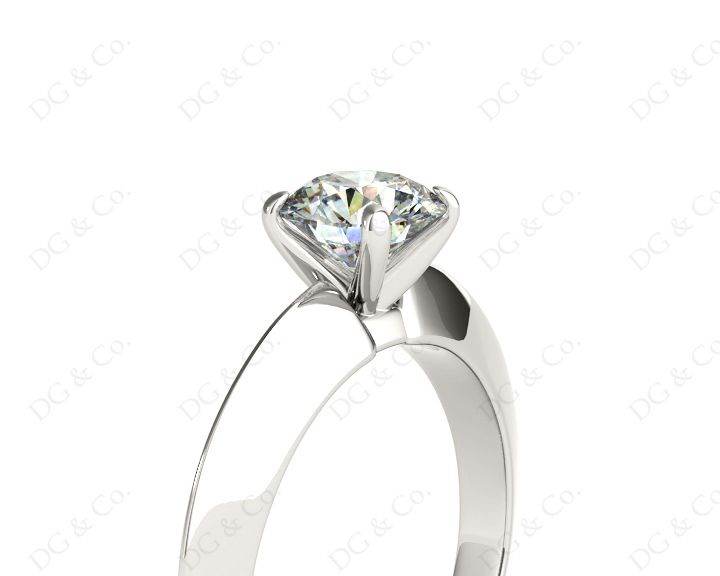 Round Cut Classic Four Claws Diamond Solitaire Ring - 18K White - DG & Co. Jewellery