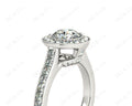 Halo Diamond Engagement Ring Setting Round Cut with Claw Set Centre Stone Channel Setting Side Stone - Platinum - DG & Co. Jewellery