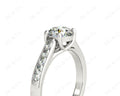 Round Cut 4 Claw Side Stone Engagement Ring with Channel Set Side Stones - Platinum - DG & Co. Jewellery
