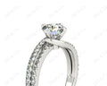 Round Cut Split Shank Diamond Engagement Ring with a Twist Band and Pave Set Side Stones in Platinum - DG & Co. Jewellery