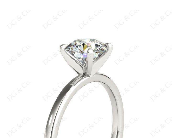 Round Cut Solitaire Four Claws Diamond Ring in Platinum - DG & Co. Jewellery