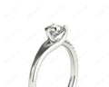 Cushion Cut Diamond Ring with Three Prong Set Centre Stone and Pave Set Side Stones - Platinum - DG & Co. Jewellery