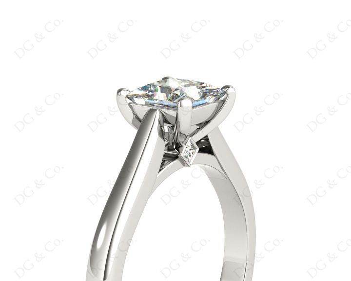 Princess Cut Solitaire Diamond Engagement Ring with Claw set centre stone with a Tapered Band - Platinum - DG & Co. Jewellery
