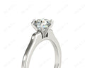 Round Cut Classic Six Claws Diamond Solitaire Ring with Square Edge Shoulders - Platinum - DG & Co. Jewellery