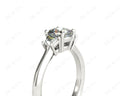 Cushion Cut Trilogy Diamond Ring claw set centre stone - 18K White - DG & Co. Jewellery