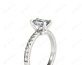 Emerald Cut Diamond Engagement Ring with Four Prong Set Centre Stone - 18K White - DG & Co. Jewellery