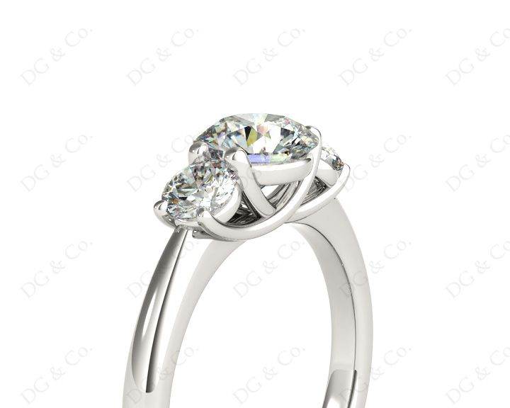 Trilogy Cross Over Claw Setting Round Cut Diamond Ring Setting - Platinum - DG & Co. Jewellery