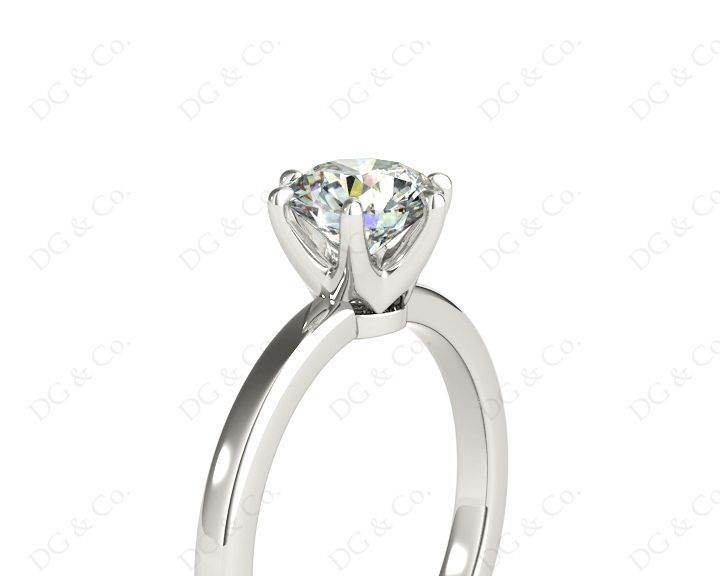 Round Cut Diamond Engagement Ring with Claw set centre stone - Platinum - DG & Co. Jewellery