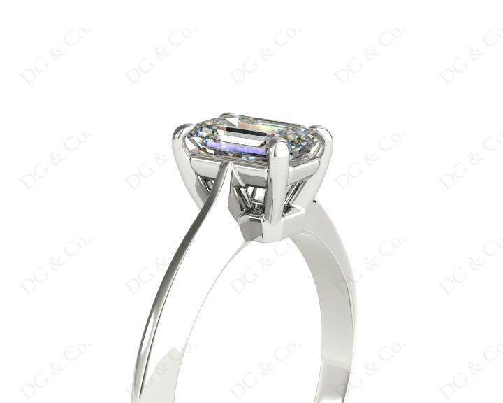 Emerald cut classic diamond solitaire engagement ring - Platinum - DG & Co. Jewellery