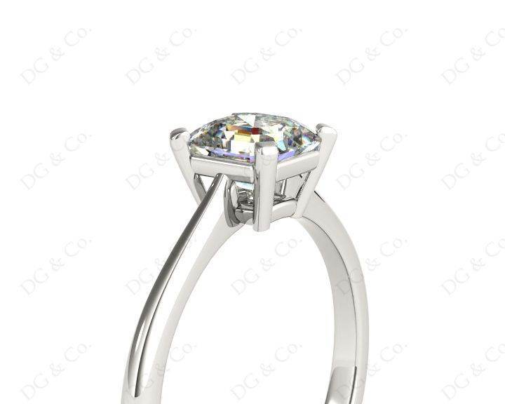 Asscher Cut Classic Four Claws Diamond Engagement Solitaire Ring in - Platinum - DG & Co. Jewellery