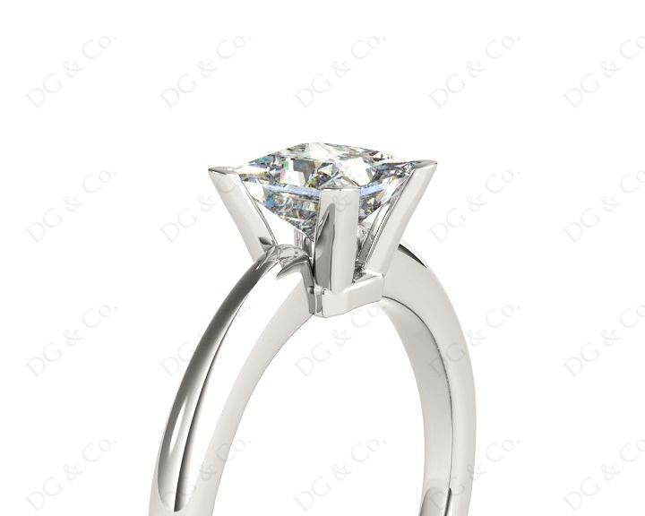 Princess Cut Classic Four Claws Diamond Solitaire Ring in Platinum - DG & Co. Jewellery
