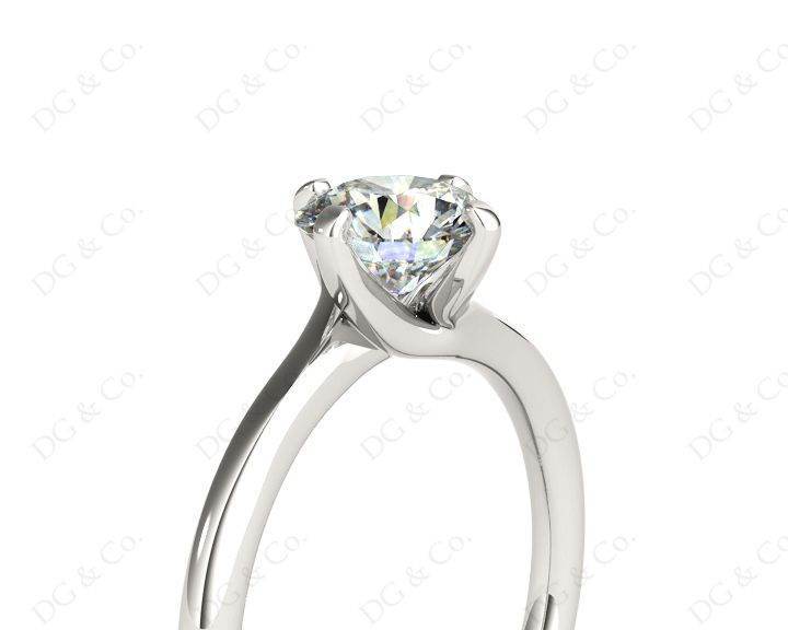 Round Cut Four Claws set Twist Diamond Ring in Platinum - DG & Co. Jewellery