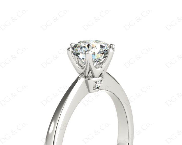 1 Carat Platinum Brilliant Cut Six Claw Set Diamond Ring On A Upswept Reverse Taper Band - DG & Co. Jewellery