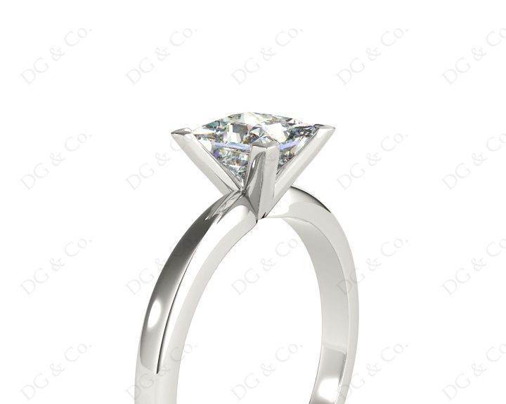 Princess Cut Diamond Engagement Ring with Claw set centre stone in Platinum - DG & Co. Jewellery