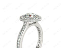 Vintage Style Round Cut Halo Diamond Ring with Bezel Set Centre Stone - Platinum - DG & Co. Jewellery