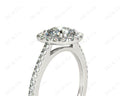 Cushion Cut Halo Diamond Engagement Ring with Claw Set Centre Stone - Platinum - DG & Co. Jewellery