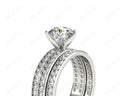 Round Cut Diamond Wedding Set Rings with Pave Setting Side Stones in Platinum - DG & Co. Jewellery